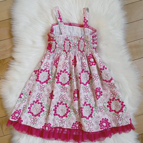 Penelope Mack pink flower print ruffle dress sz 3T - Picture 6 of 7